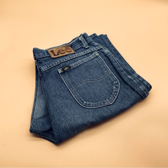 Vintage Lee High Rise Tapered Leg Mom Jeans Size 16 Reg Made in USA Cotton union - Picture 1 of 7